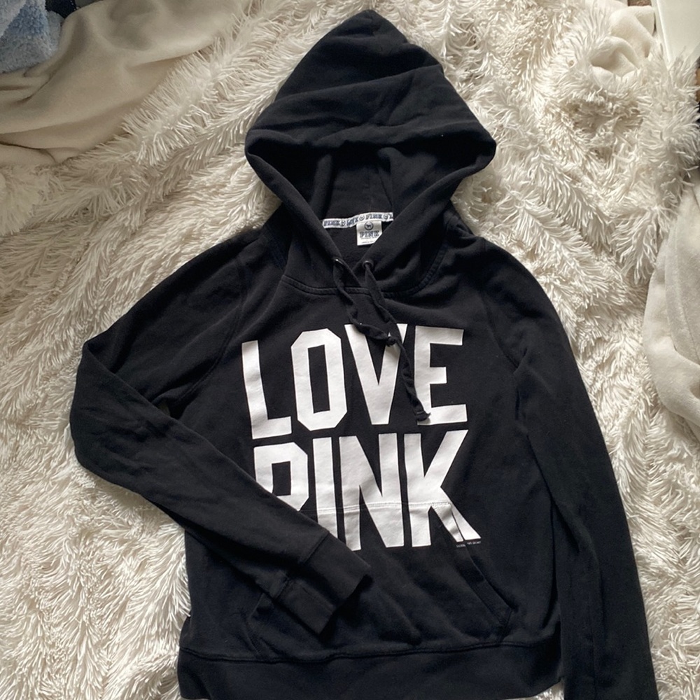 Black and White LOVE PINK Sweatshirt Sweater Cozy
